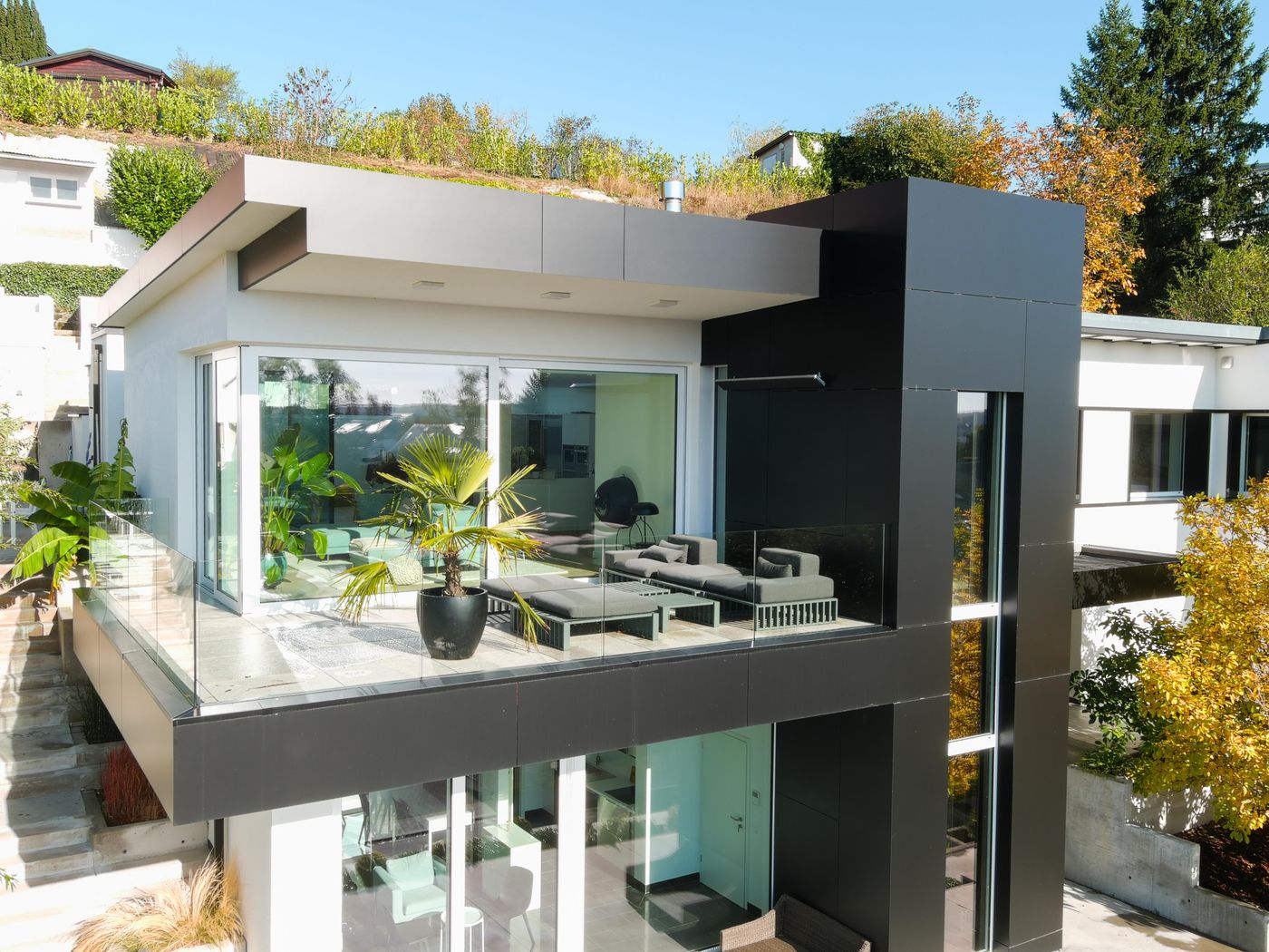Premium frameless glass railing on a luxury balcony